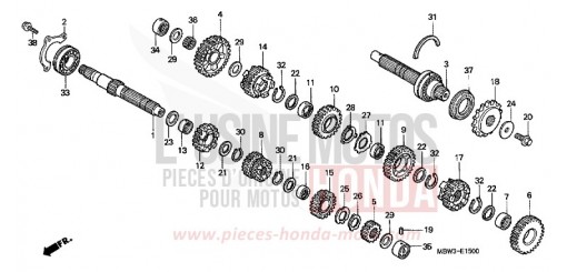 BOITE DE VITESSES CBR600F1 de 2001